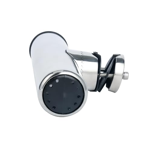 Amarine Made Rod Holders, Stainless Clamp on Fishing Rod Holder with Rubber Padding for Rails 7/8" to 1" (4-Pack)