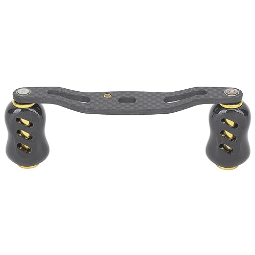 Haofy Fishing Reel Handle, Bait Casting Reel Rocker Arm Carbon Fiber 95mm Universal Interface for Replacement - color: Gold
