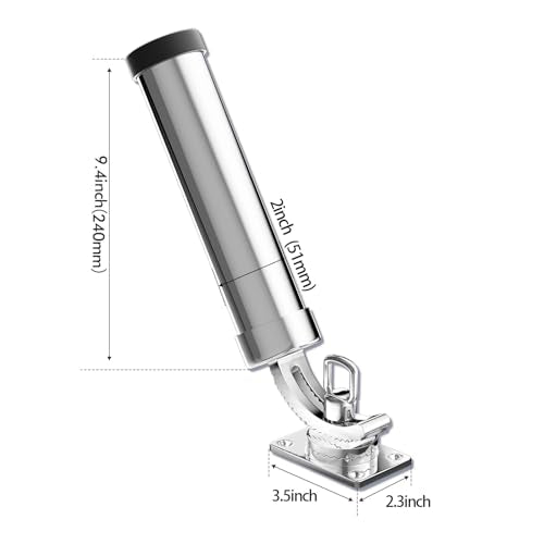 Rod Holders for Fishing Boat, 2 Pack Marine Grade Stainless Steel 316 Adjustable Swivel Deck Mount or Rail Mount Fishing Pole Holder - style: B Style