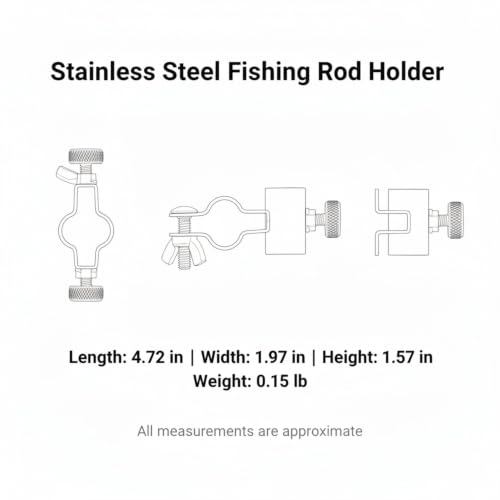 Stainless Steel Fishing Rod Holder with Ground Spike for Bank Fishing (1 PC) - size: 4.72 x 1.97 x 1.57"