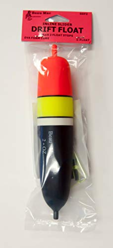 Beau Mac EVA Inline Slip Floats | Adjustable Slip Bobber | Hi-Vis Red | Durable High-Visibility Fishing Float for Freshwater & Saltwater | Adjustable Slip Bobber for Salmon, Steelhead & Trout Rigs - size: 2oz