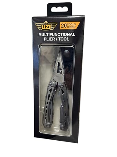 UZI Multifunctional 20-in-1 Multitool with Scissors, Glass Screwdriver, Wire Stripped, Bottle Opener, & More | Multi Tool Pocket Knife for Camping, Fishing, Hunting | Hiking Essentials | EDC Tools
