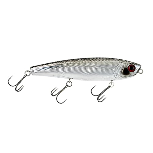 Duckett Fishing Super Sound 110 Topwater, High-Impact Walking Lure for Attracting Aggressive Bass Strikes - color: Chrome Shad, size: 110 mm