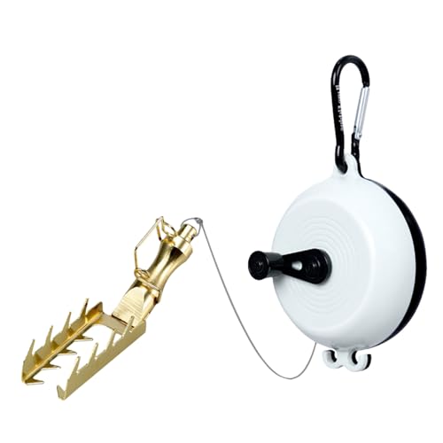 Fishing Lure Retriever - Durable Body, Rescue Tackle Tool, Bait Saver Device, 9.84ft PE Rope Longtail Fishing Accessory | for Saltwater Freshwater Angling Boat Pier River Lake - color: black and white
