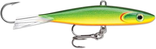Rapala Jigging Shadow Rap Vertical Jigging Ice Fishing Lure, 3.5", 5/8 oz, Perch Walleye Trout - color: Black / Yellow / Red
