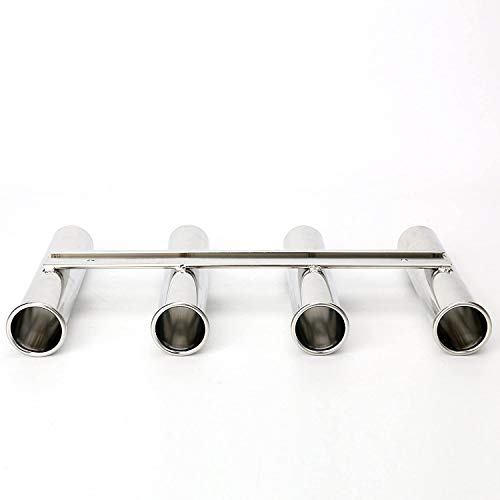 Amarine Made 4 Tube Fishing Rod Rack Mirror Finish Stainless Steel 316 Wall / Side Mounted Rod Holder for Boat Yacht