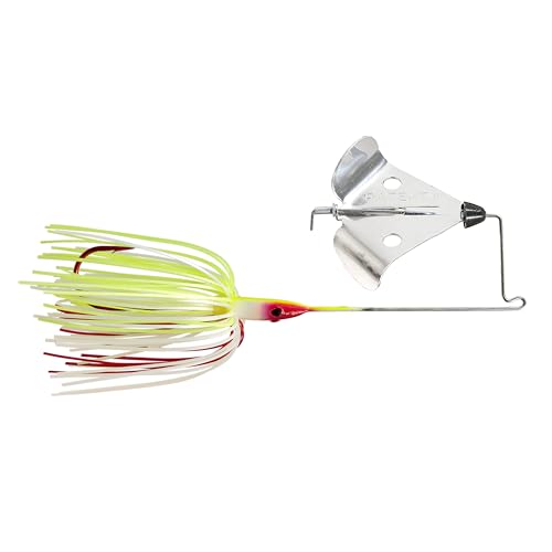 Strike King Strike King Bleeding Elite Buzzbait Fishing Lure, 3/8 oz, Blade with Holes - color: 303 - Bleeding Chartreuse / White