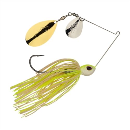 Berkley Power Blade Standard Fishing Spinnerbaits - color: White Chartreuse/Silver + Gold, size: 1/2 oz - Colorado Indiana