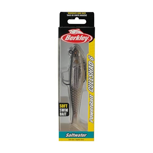 Berkley PowerBait Saltwater Pre-Rigged Cullshad Fishing Soft Bait - color: Mullet, size: 6 in (1.625 oz)