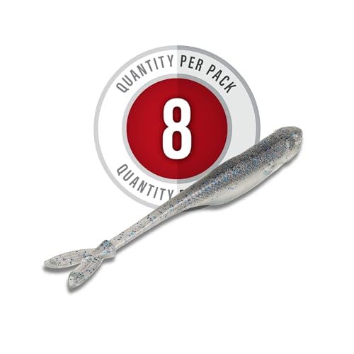 Strike King Spotlight Split Minnow Fishing Lure, Soft Plastic Jerkbait, 8-Pack - color: Smokey Shad, size: 4"
