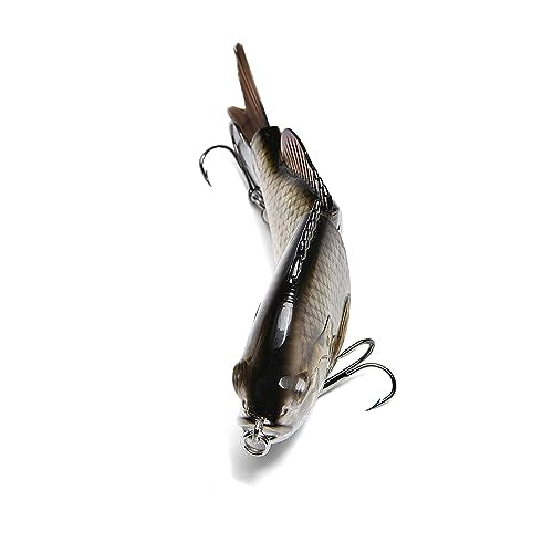 5.9in Multi Jointed Swimbait Fishing Lures Bait,2 Segment Big Giant Sinking Fishing Bass Lures,Crankbaits Swimbaits with Treble Hook - color: 5.9in,1.94oz-Color G