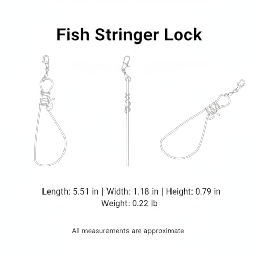 Quick-Clip Fish Stringer Lock – Easy Stainless Steel Closure for Standard Stringers, Freshwater & Saltwater Fishing Tool (1 Pack)