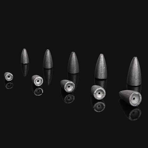 Bullet Sinkers Fishing Weights Kit,29/83pcs Worm Weights for Bass Fishing Slip Sinkers for Texas Rig Carolina Rig Soft Lures - style: 29pcs