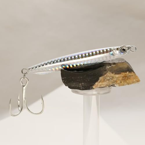 Saltwater Fishing Lures Fishing Jigs Fishing Spoons for Striped bass, Pompano, Spanish Mackerel ,Bluefish - color: Silver (3pcs), size: 1.40oz+2.00oz+2.80oz/40g+60g+80g