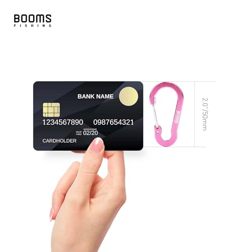 Booms Fishing CC1 Multi-Use Carabiner Clip, 6 Pack Small Caribeener Clips, Mini Keychain Caribeaner Clip 2 inch, Aluminum D Ring Carabiners, Multi-Colored - color: Pink, 6pcs