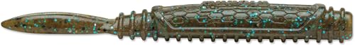 CrushCity Salted NedRoll Soft Plastic Ned Rig Bait, Rolling Finesse Action for Mushroom Jig Heads & Clear Water Bass - color: Green Pumpkin Blue