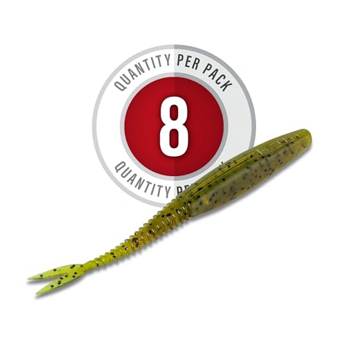Strike King Mach Skooler Fishing Lure, Soft Plastic Jerkbait, Heavily Salted, Sleek Design, Erratic Action - color: Green Pumpkin, size: 5"