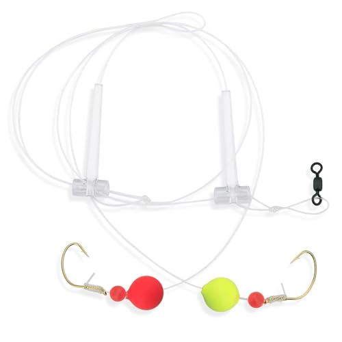 Aqua-Clear Hi-Lo Combo Rig - Bead/Float - color: Chartreuse/Red, style: Kahle