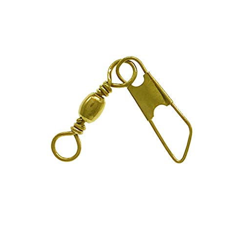 Snap Swivel Brass Size #12, 100 Pcs Gold Finish, for Saltwater & Freshwater, Ideal for Lures & Quick Line Changes