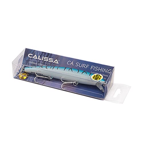 Calissa Offshore Tackle 110mm and 140mm California Inshore Fishing - Special Jerkbait Crankbait Surf Flash Fishing Salt Pro Lure Minnow Zebra MS Metallic Sardine Glow - size: 110mm, style: Glow Mackerel