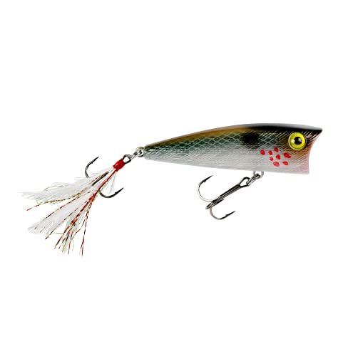 Rebel Pop-R Feathered Topwater Popper Fishing Lure - color: Blue Candy