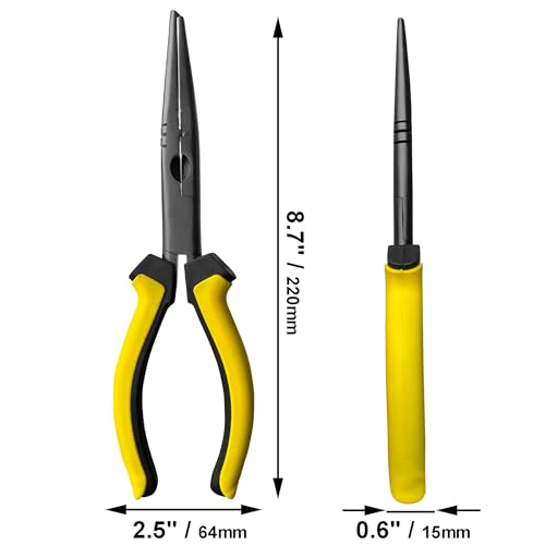 Hanpex-9 inch Fishing Pliers with Anti-Rust Teflon Coated, Freshwater/Saltwater Fishing Tools, Comfort Grip Handles Fishing Gear Idea for Fishing Trip - style: 9" Split Ring Nose