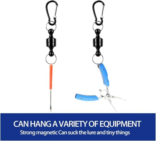 2 Pcs Black Fishing Strongest Magnetic Net Release Magnet Clip Holder Retractor, Quick Release Keychain with Super Strong Magnet, Fly Fishing Magnetic Buckle Fishing Equipment,Accessories
