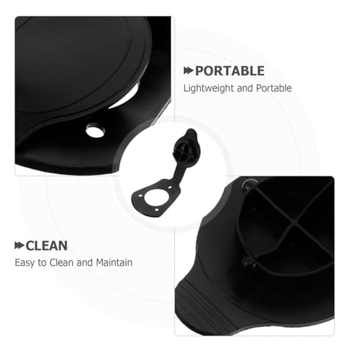 4 Pcs Kayak Fishing Rod Holder Gasket, Black PVC 7.98x2.95 Inch Kayak Rod Holder, Flush Mount Cap Cover Boat Accessories Hatch Replacement Parts
