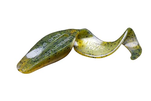 Lunker City Fishing Salad Spoon 5" Frog Bait Soft Plastic Weedless Topwater Bass Lure Wide Action Frogging Tail Texposed Rig, 4 Per Bag, Made in The USA - color: 193 Frog