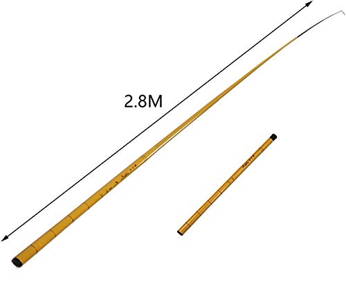 XMHF Traveling Fishing Rod 6 Sections Telescopic Pole Retractable Angling Fishing Pole Rod 1.7M Length - size: 2.8M