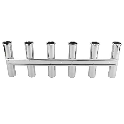 YaeMarine Fishing Rod Holder 316 Stainless Steel Fishing Rod Rack 3Tube/4Tube/5Tube/6Tube Mirror Finish for Marine Boat Yacht Camper - style: 6 Tube