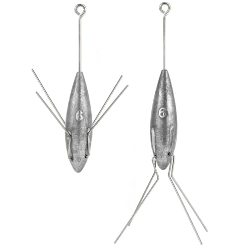 Dr.Fish 5 Pack Sputnik Sinker Spider Sinker 2oz-10oz Surf Fishing Lead Weight Pyramid Saltwater Beach Casting Sea Fishing - size: 3oz-5 Pack