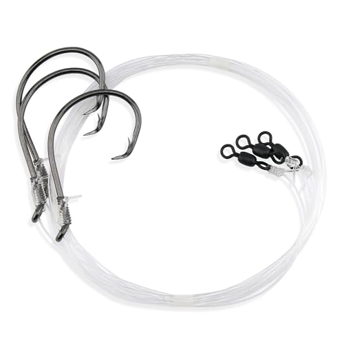 Aqua-Clear Striped Bass Rig - color: No Har (3-Piece), style: 8/0 Ultra Thin Demon Circle Hook