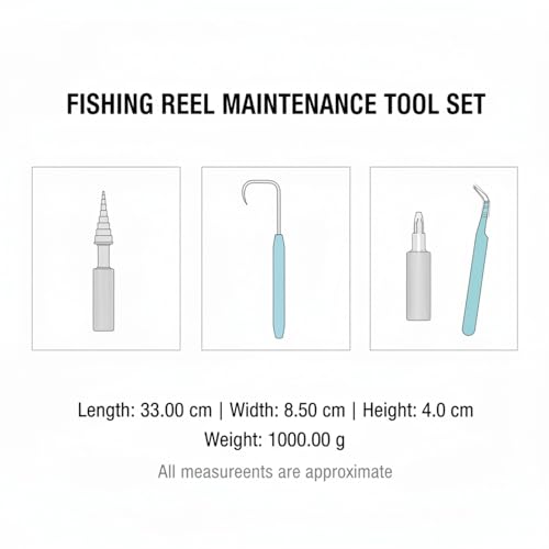 Fishing Reel Maintenance Tool Set, Metal Bearing Service Tool and Gear Service Kit for Spinning and Baitcasting Reels (Set of 3) - color: Silver