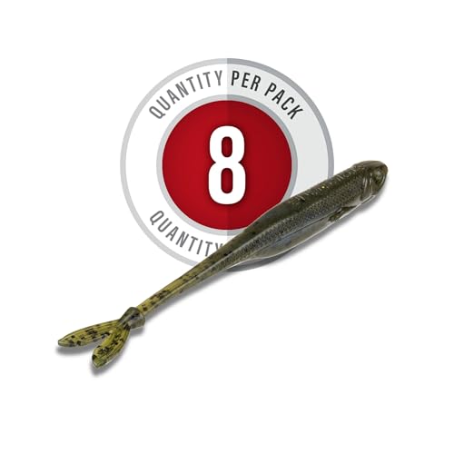 Strike King Spotlight Split Minnow Fishing Lure, Soft Plastic Jerkbait, 8-Pack - color: Creek Perch, size: 3"