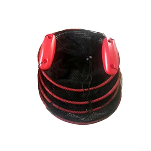 Foldable Fishing Mesh Bait Cage, Nylon Floating Basket for Live Fish, Shrimp, Crab Trap with Lanyard, Portable Keeper Net for Fresh Salt Water - size: 25*60cm