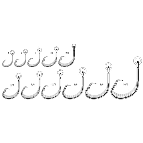 VMC Ringed Nemesis Circle 3X Hook, Offset Design for Live Bait and Saltwater Fishing, Size 2, 8 Pack, Black Nickel