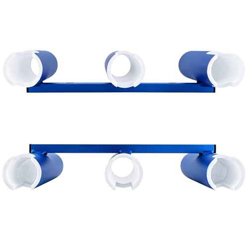 NovelBee 2pcs 3 Tube Fishing Rod Holders for Boat,Aluminium Rod Holders with Screws - color: Blue & White