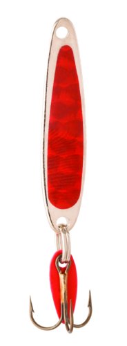 Bay de Noc 2-1/4-Inch Swedish Pimple Ice Fishing Hook, 1 Piece, White Pearl - color: Prism Red, size: 1/10 oz
