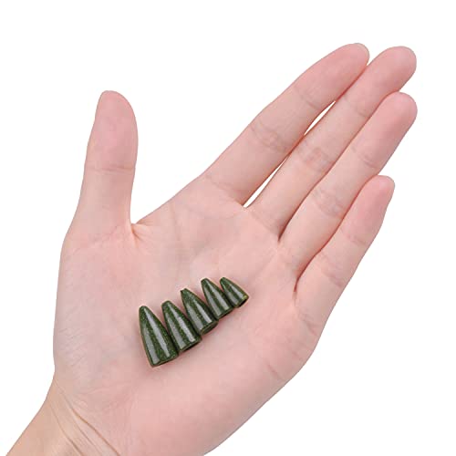 Bullet Fishing Sinkers Bass Fishing Weights Kit, 60pcs Worm Fishing Slip Weights Painted Pitching Flipping Weight Worm Weights for Bass Fishing Texas Rig Carolina Rig - style: Green-60pcs