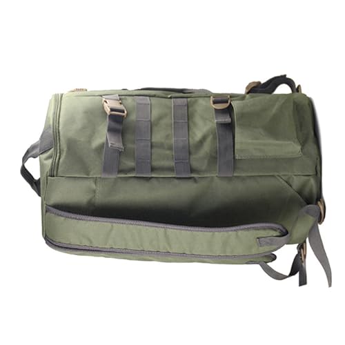HURRISE Fishing Tackle Bag, Multifunctional Large Capacity Fishing Backpack Outdoor Travel Camping Fishing Rod Reel Tackle Bag Shoulder Bag Luggage Bag (Army green) - color: Army Green