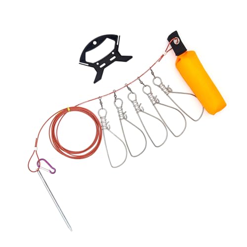 Holder Set Big Fish Wire Rope Cable Fishing Tackle Fishing Stringer Stainless Steel Live Fish Stringer Clip Stainless Steel