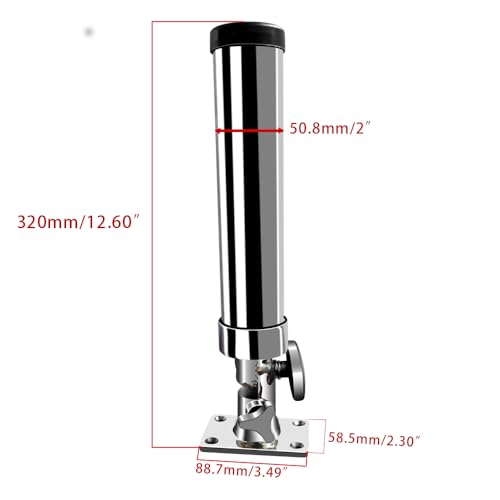 Made Set of 2 Fishing Rod Holder, 316 Stainless Steel Adjustable Fishing Pole Holder, Marine Deck Mount Trolling Rod Holder for Boat Ship Yacht - style: Style B-4178