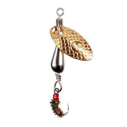 Trout Spinners - Fly Trout Fishing Lures for Bass Salmon Pike, Smallmouth Bass Lures with Brass Spinner for Lake River Fishing - color: Style A-0.1oz/5PCS