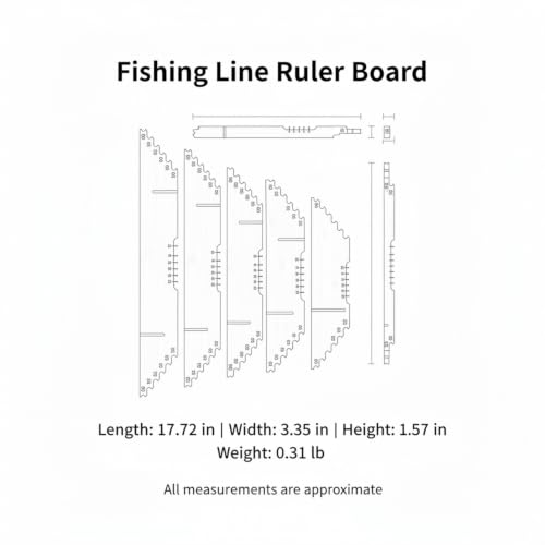 Fishing Line Ruler Board, Carbon Fiber Knot Tying and Line Management Tool, Portable Measuring Station (1 PC) - size: 17.72 x 3.35 x 1.57 in