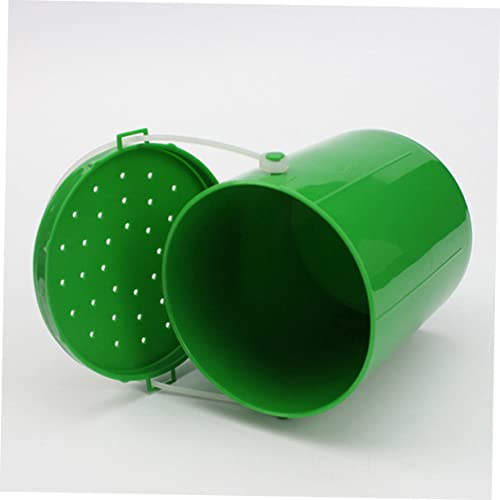 Fishing Bait Bucket 2pcs Worm Bucket Plastic Storage Box para Guardar Plastic Container Container with Lid Bucket Green Fishing Tool Live Lures Bucket