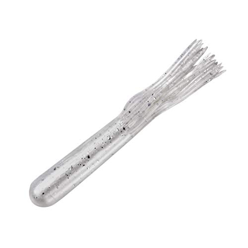 YUM Tube Soft Plastic Bass Fishing Lure - Designed Specifically for Bass, 4 Inch Length, 6 per Pack - color: Pearl/Silver Flake