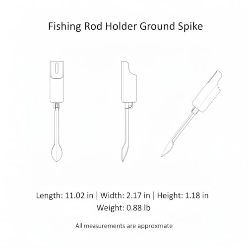 Fishing Rod Holder Ground Spike, Iron Stake with PP Plastic Tube for Bank and Beach Fishing, 13 Inch Portable Rod Stand (1 PC)