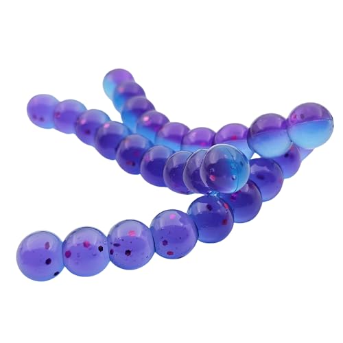 Fishing Scented Soft Plastic Beads Artificial Salmon Egg Bait Packs for Trout, Steelhead and Salmon (Spawn Roe Fishing Tackle) - color: Blue Berry, size: .375"/10mm-27 Eggs per pack