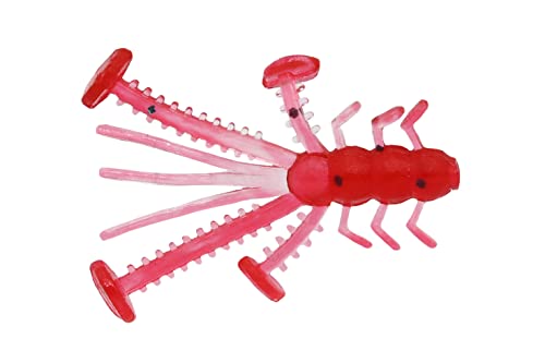 Eurotackle Micro Finesse Crazy Critter Ice Fishing Panfish Soft Plastic Lures - color: Red